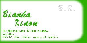 bianka kidon business card